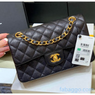 Chanel Quilted Grained Calfskin Small Classic Flap Bag A01113 Origiinal Quality Black/Gold 2021 