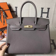 Hermes Original Togo Leather Birkin 25/30/35 Handbag Grey (Gole-tone Hardware)