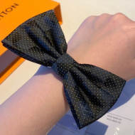 Louis Vuitton Silk Damier Bow Tie Black 2021