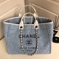 Chanel Deauville Large Shopping Bag Gray 2021 03