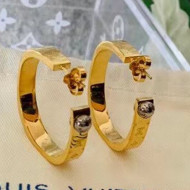 Louis Vuitton LV Monogram Metal Hoop Earrings Yellow Gold 2021