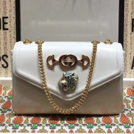 Gucci Rajah Leather Medium Shoulder Bag 537241 White 2018