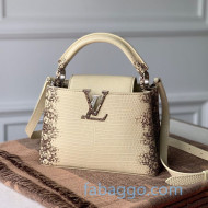 Louis Vuitton Capucines Mini in Lizard Leather M48865 Cream White 2020