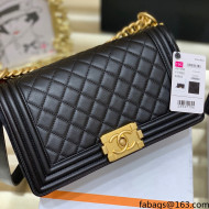 Chanel Quilted Original Incas Calfskin Leather Medium Boy Flap Bag Black/Gold (Top Quality)
