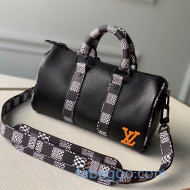 Louis Vuitton Men's Zoooom with Friends Nano Keepall in Damier Leather M80202 Black/Gray 2020