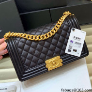 Chanel Quilted Original Haas Caviar Leather Medium Boy Flap Bag Black/Gold(Top Quality)
