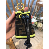 Fendi Mon Tresor FF Bucket Bag Charm Neon Yellow 2019