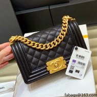 Chanel Quilted Original Haas Caviar Leather Small Boy Flap Bag Black/Gold (Top Quality)