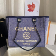 Chanel Deauville Mixed Fibers Medium Shopping Bag A67001 Purple 2021