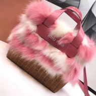 Miu Miu Fox Fur & Wicker Handbag 5BA097 2018