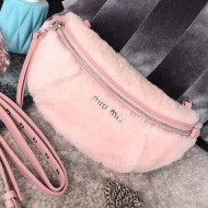 Miu Miu Shearling Belt Bag 5BL010 Pink 2018