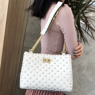 Valentino Rockstud Spike Small Shopping Tote Bag White 2018