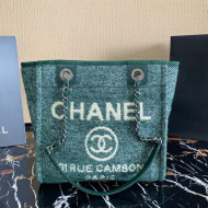 Chanel Deauville Mixed Fibers Small Shopping Bag Cyan 2021