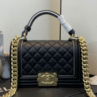 Chanel Small Quilted Leather Leboy Flap Top Handle Bag AS0135 Black 2019