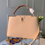 Louis Vuitton Capucines PM with Snakeskin Top Handle N95832 Cream Beige 2020