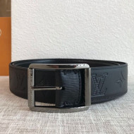 Louis Vuitton Reversible Epi and Embossed Leather Belt with Silver Square Buckle 40mm 2019