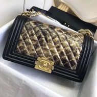Chanel Medium Boy Handbag In Metallic Crumpled Goatskin&Calfskin Gold 2018