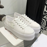 Celine Canvas Flatform Low-top Sneakers White 2022 032401