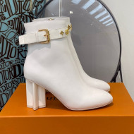 Louis Vuitton Silhouette Monogram Strap Ankle Boots White 2021 112451