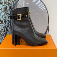 Louis Vuitton Silhouette Monogram Strap Ankle Boots Black 2021 112450