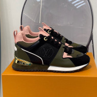Louis Vuitton Run Away Sneakers Khaki Green/Pink 2021 112456