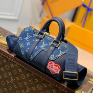 Louis Vuitton Men's Monogram Drip Keepall XS Bag M81011 Blue 2021 