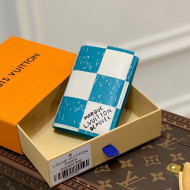 Louis Vuitton Pocket Organizer Wallet in Teal Green Damier Checkerboard N60494 2021 