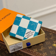 Louis Vuitton Multiple Wallet in Teal Green Damier Checkerboard N60494 2021