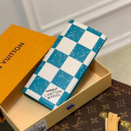 Louis Vuitton Brazza Wallet  in Teal Green Damier Checkerboard N60494 2021