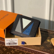 Louis Vuitton Multiple Wallet in Inlaid V Taiga Leather M30800 Black 2021