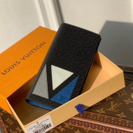 Louis Vuitton Brazza Wallet in Inlaid V Taiga Leather M30791 Black 2021 