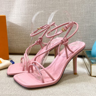 Louis Vuitton Nova Lambskin Strap Sandals 9cm Pink 2021 
