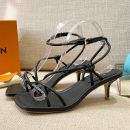 Louis Vuitton Nova Lambskin Strap Sandals 5.5cm Black 2021 