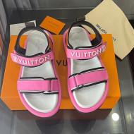 Louis Vuitton Pool Pillow Flat Comfort Sandals with Velcro Straps Pink 2022