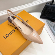 Louis Vuitton Magnetic Slingback Pump 3.5cm in Patent Calf Leather Nude 2022