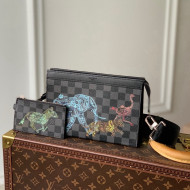Louis Vuitton Men's Gaston Wearable Strap Wallet N64608 Damier Graphite Canvas 2022