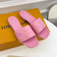 Louis Vuitton Revival Flat Slide Sandals in Monogram Embossed Lambskin Pink 2022 07