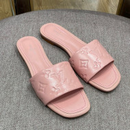 Louis Vuitton Revival Flat Slide Sandals in Monogram Embossed Lambskin Pink 2022 03