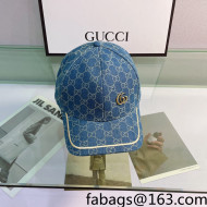 Gucci Multicolor Denim Canvas Baseball Hat Blue 2022 10