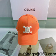 Celine Canvas Baseball Hat Orange 2022 14