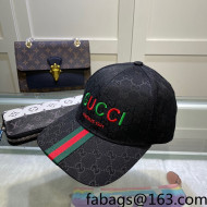 Gucci GG Canvas Baseball Hat with Web Black 2022 21