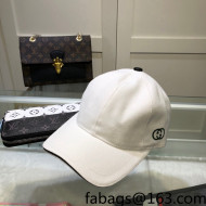 Gucci Canvas Baseball Hat with Interlocking G White 2022 07