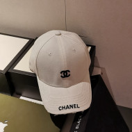 Chanel Canvas Baseball Hat White 2022 040197