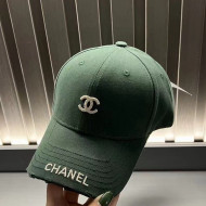 Chanel Canvas Baseball Hat Green 2022 0401104