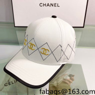 Chanel Canvas Baseball Hat White 2022 0401110