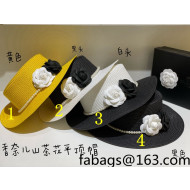 Chanel Straw Wide Brim Hat 2022 040174
