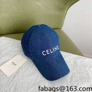 Celine Denim Baseball Hat Light Blue 2022 040195