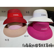 Chanel Straw Wide Brim Hat 2022 040167