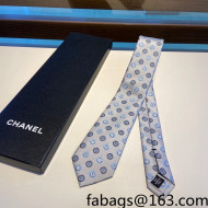 Chanel Print Silk Tie Gray 2022 74