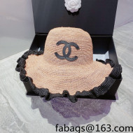 Chanel Straw Wide Brim Hat Khaki 2022 040150